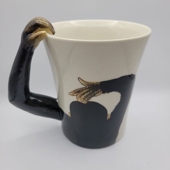 Pier 1 Imports Monkey Arm Mug Coffee Cup Tea Cocoa Front Back Business Jungle - Picture 6 of 7